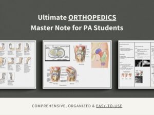 Orthopedics Master Note Study Guide, Physician Assistant, Nurse Practitioner, Medical Student, PANCE, PANRE
